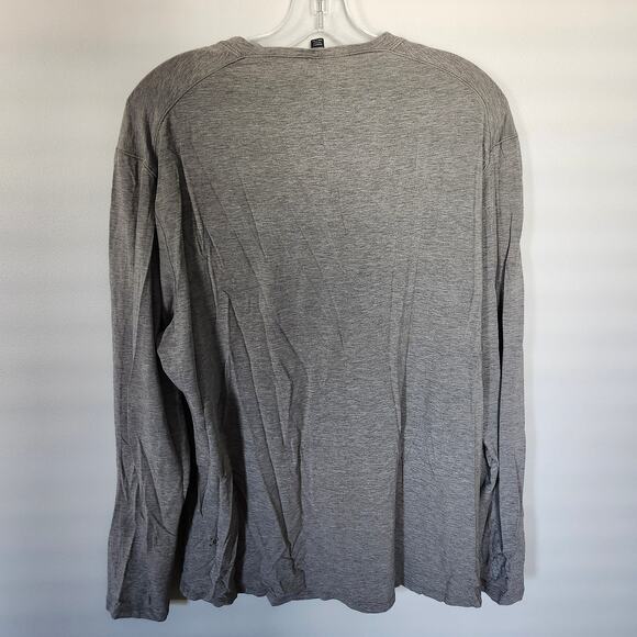 LULULEMON 5 Year Basic Long Sleeve Henley Shirt Heathered Black - Picture 4 of 5